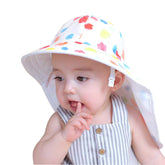 Baby Girls Wide Brim Sun Protection Hat UPF 50+,Foldable Baby Girl Boy Sun Hat (6-12 Months, Colorful)